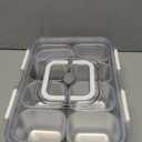 Snackle Box Container with 8 Removable Stainless Steel Compartments Divided Snack Tray with Portable Handle for Beach, Road Trip, Picnic, Boat Days, Ball Games, Pool and Parties