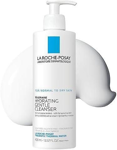 La Roche-Posay Toleriane Hydrating Gentle Face Cleanser, Hydrating Facial Cleanser With Niacinamide + Ceramides, Daily Face Wash For Dry Skin To Normal Skin, Sensitive Skin Tested, Fragrance Free no lid