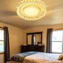 19.6'' Dimmable Crystal Chandelier Modern LED Flush Mount Ceiling Light Fixtures for Living Room Bedroom Hallway Kitchen Island Staircase Gold