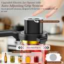 Electric Jar Opener for Seniors with Auto-Adjusting Gripper, Rechargeable Jar & Bottle Openers for Weak Hands and Arthritis, Easy Twist Off Lid Opener with Rubber Gripper Pad, Fits 1"-3.5" Lids(White)