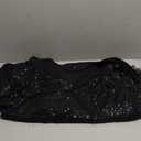 Cololura Sexy Sequin Tassel Mesh Perspective Party Cocktail Bodycon Evening Club Maxi Dress (3X-Large, Black)