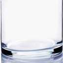 WGV Cylinder Vase, 4" W x 4" H, Floral Container, Glass Candle Holder Centerpiece Planter Terrarium for Wedding Party Event, Home Office Decor, Clear, 1 Piece