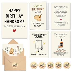 Pack of 3, MOROLURU 25 Pack 350GSM | Birthday Cards | Birthday Cards with Envelopes & Stickers | 4x6 Inches Blank Happy Birthday Cards Assortment in Bulk for Husband, Boyfriend, Family, Friends, Kids, Him, Men