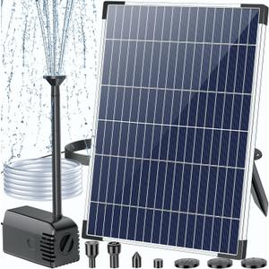 POPOSOAP Solar Water Pump 12W, Solar Water Fountain Pump Kit, 160GPH Submersible Solar Fountain Pump Flow Adjustable with PVC Tubing, 16.4Ft Cord for Ponds, Garden, Fish Pond, Waterfall, Hydroponics