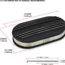 Universal 15" Oval Half Finned Air Cleaner Assembly,with Mounting bolt Black Aluminum Alloy Oval Polished Full Finned