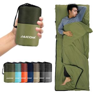 Sleeping Bag Liner, Travel Sheets & Adult Sleep Sack, Ultralight and Portable Summer Sleeping Bag - Ideal for Backpacking, Hotels and Hostels, Business Trips, Camping (Army Green)