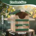 Cedar Owl House Asphalt Roof Dual Feeders Handmade Rustic Birdhouse 14x10 Inch Outdoor Nest Box with Mounting Kit Garden Wildlife Shelter