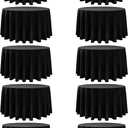 10-Pack Black Round Tablecloths, 108 Inches, Stain-Resistant Polyester for 4-5 Ft Round Tables - Washable Table Covers for Weddings, Banquets, Birthday Parties, Events