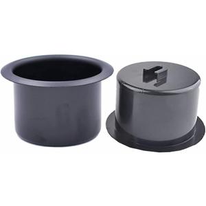2 Pcs Plastic Cup Holder Insert for Car Sofa, Recliner Handles Replacement Cup Holder for Boat Truck RV Couch Poker Table (Black)