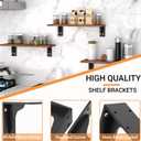 6x16x1/5inch Shelf Brackets, 2PCS Heavy Duty Wall Mount Metal L Brackets for Shelves, Black Coated Floating Shelf Support Brackets for DIY Decorative (16Inch)