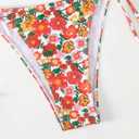 WDIRARA Women's Floral Print Underwired Tie Side 2 Piece Bikini Set Cute Swimsuit (S)