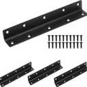 L Bracket, Heavy Duty Corner Brace, 4 Pack 8" Metal Shelf Bracket Angle Bracket for Shelves, Black Metal Braces for Wood,200mm Overall Length