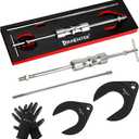 Inner CV Axle Puller Removal Tool with Slide Hammer & 48mm 63mm CV Joint Fork Adapter, Front Wheel Drive Axle Puller Slide Hammer Set (6pcs Set with eva Box)