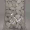 Coco Clouds Glossy Stone Pebbles for Home Decor, Garden, Backyard Patio Pathway Indoor and Outdoor, Decorative Aquarium Vase Filler, Table Scatter & All Purpose White Color Medium Size 1 Kg Item Pack