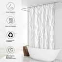 Grey Shadow Shower Curtain for Bathroom with Hooks, Shower Curtain Set Stripe Bath Curtains Decor White Shower Curtains Weighted Hem Washable, 72 x 72