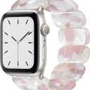 Heesch Tortoise Stretchy Watch Band Compatible with Apple Watch Resin Cute Watch Strap Wristband for iWatch Bracelet for Women Men Girls, 38/40/41mm, 42/44/45/46/49mm, Oval Version (Pink)