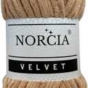 Soft Velvet Yarn Chenille Yarn for Crocheting Super Bulky 100g (74.3 yds) Baby Blanket Yarn for Knitting Amigurumi Yarn Fancy Yarn for Crochet Weaving Craft (Camel, 1 Skein)