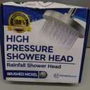 High Pressure Shower Head - Anti-Clogging Silicone Nozzles 2.5 GPM Removable Restrictor - Easy to Clean and Install - Includes Plumbers Tape - 6 inch - (Brushed Nickel 2.5GPM)