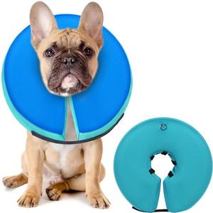 MIDOG Soft Inflatable Dog Cone, Donut E-Collar Alternative for After Surgery, Prevents Licking, Allowing Normal Eating & Vision, Comfortable Recovery Collar for Small Medium Large Dogs&Cats, GreenBlue-M+