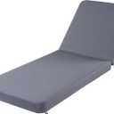 Christopher Knight Home Replacement Chaise Lounge Cushion 76.75 Inch Outdoor Recliner Pad with 4 Inch Foam Cationic Dyeable Polyester Fabric Water-Resistant Patio, Cushion Only, Dark Grey, 76.75 x 27 x 4 inches