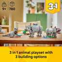 LEGO Creator 3 in 1 Wild Animals: Majestic Rhino with Birds Building Toys for Kids - Safari Pretend Play Toys for Girls & Boys, Ages 9+ - Gift for Christmas - 31171