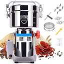 1000g Electric Grain Mill Grinder, 304 Stainless Steel Flour Mill, 3000W High Speed Spice Grinder, Electric Grain Mill for Dry Wheat, Oats, Corn, Pepper and Coffee Beans