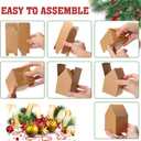 COTOPHER 100 Pack Christmas Gingerbread House Box Cardboard, 2.95x2.95x4.92 In House Shaped Boxes Kit DIY Crafts, Xmas Candy Houses for Christmas Party Supplies Decor Snack Packaging (Dark Brown)