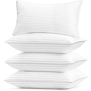 Basic Beyond Hotel Collection Bed Pillows for Sleeping - King Size Pillows Set of 4, 20x36, White