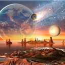 Alien Planet Background Outer Space Backdrop Abstract Universe Planet Galaxy Birthday Party Photography Background for Baby Boy Kids Space Birthday Decorations Planets Party Props 5x3ft