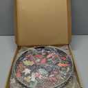 Leemxiiny Round Serving Tray with Handles, Coffee Table Tray for Ottoman, Living Room, Outdoor Tray for Patio Entertaining, Serving Breakfast Kitchen Platter LEE33BH