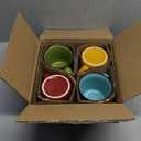 bestone Set of 4 Large Ceramic Mugs with Handles, 16 oz, Vibrant Colors, Microwave & Dishwasher Safe, Perfect for Coffee, Cereal, Latte, Salad, Noodles (Multicolor)