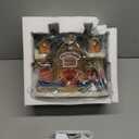 DREAM GARDEN Christmas Village House, Ceramic Hunting Lodge with LED Light Christmas Collectible Buildings for Tabletop Decoration Xmas Mantle Home Decor