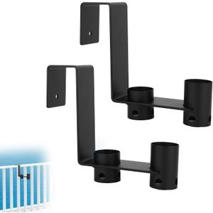 BOXOB 2pcs Pool Pole Hangers, Heavy-Duty Pool Equipment Hooks for Nets Skimmers Brushes Swimming Pools Tool Holder Fence Hooks for Hanging Poles & Accessories