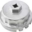 GAOLAOSY Oil Filter Wrench, 14 Flute Heavy Duty Oil Filter Cap Remover for 2.5-5.7L Engine, Universal Automotive Repair Socket Tool for Most Vehicle Models (Silver)