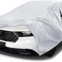 6 Layers Car Cover Waterproof All Weather for Automobiles, Size A3 with Zipper Cotton Fit for Toyota Camry, Honda Accord, Ford Mustang, Chevy Camaro/Malibu, Kia Optima(187-198 inch), Silver