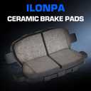 ILONPA Rear Ceramic Disc Brake Pads Set for EX35 37 FX35 G25 G37 JX35 M35h M37 Q40 50 60 70 QX50 60 70; for Nissan Altima Sentra Pathfinder 350Z 370Z Juke LEAF Maxima Murano 4PCS(With Hardware)