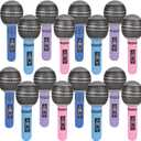 Inflatable Microphones, 24 Piece Set, Pretend Play Microphone Inflates, Durable Water Pool Toys in Assorted Colors, Fun Birthday Party Favors for Kids
