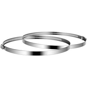 VIVOSUN Stainless Steel Air Ducting Clamps, 4/6/8/12 Inch Adjustable Hose Clamps with Worm Drive for Ducting, Heating, Cooling, Exhaust, and Ventilation (Pack of 2)