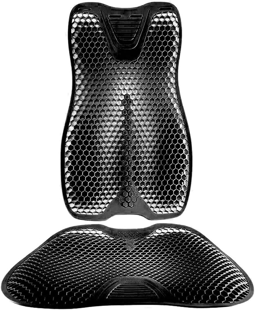 Silicone Seat,Car Chair Back Cushion,Cooling seat Cushion Thick Big Breathable Honeycomb Design Absorbs Pressure Points Seat Cushion with Non-Slip Cover Gel Cushion for Office Chair Home Car seat