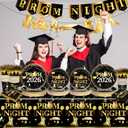 179Pcs Prom Decorations 2026 Prom Plates and Napkins 2026 Prom Send Off Decorations 2026 Black and Gold Prom Party Decorations with Prom Night Banner for Home