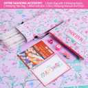 TIASUSAN American Mahjong Tile Set with160 Engraved Mahjong Tiles(1.2"), Mahjong Set with Pink Mahjong Bag, Racks and Accessories.