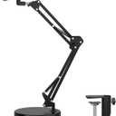 Ninyoon Max 21inch Height Universal Stand, Height 0-21in Adjustable Digital USB Microscope Stand for Max Diameter 6cm USB Digital Wireless WiFi Microscope Camera Come with Table Clamp (Black)