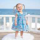 4th of July Toddler Baby Girl Outfit Stars Sleeveless Tulle Tutu Dresses Girls Fourth of July Dress (Blue)