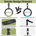 QUOLIX Gymnastic Rings with Adjustable Straps, Non-Slip Pull Up Rings with Straps, 1300lbs Exercise Rings with Straps for Home, Gymnastics Rings for Home Gym, Workout, Exercise, Training, Calisthenic