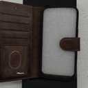 Vegas Wallet Phone Case Compatible with iPhone 15 Pro Max 6.7in  Elegant Full-Grain Leather Phone Case Wallet  Card Holder Wallet RFID Blocking with Kickstand, Card Slots (Dark Brown)