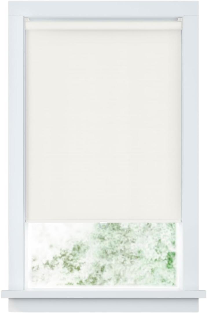 LEVOLOR Basics Cordless Fabric Roller Shade, Easy to Install Blackout Shades for Windows, Neutral White, Fits up to 34 Width and 72 Length, Home Solution for Any Space or Room Decor