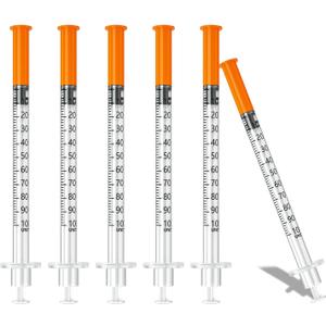 1ml 1/2" 29G U-100 Syringes, Disposable Individual Packaging - 100Pcs