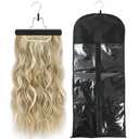 USHUIUS Hair Extension Holder, Extra Long Wig Storage Bag with Hanger for Multiple Wigs Hairpieces, Portable Wig Bags Storage Style Hair Travel Hair Extensions Bag (31.5 Inch, 1Pcs Black)