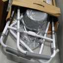 Medline 3-in-1 Steel Bedside Commode, Elongated Seat, Sturdy Folding Frame, 7.5 QT. Bucket, 350 lb. Weight Capacity, Clip-on Seat, Easy Cleaning, Tool-Free Assembly, Gray