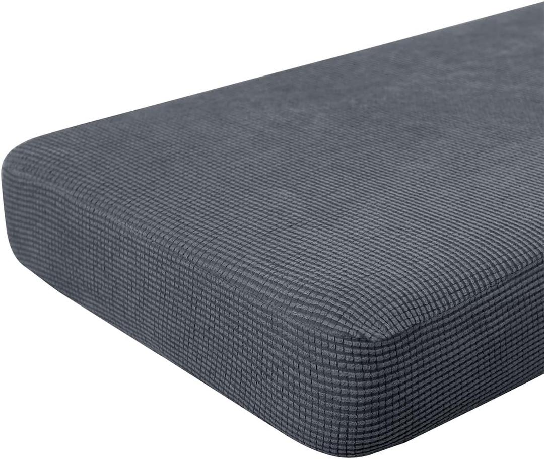 Hokway Large Couch Cushion Covers Stretch Cushion Covers Sofa Seat Cushion Slipcover Protector(Gray, Large)